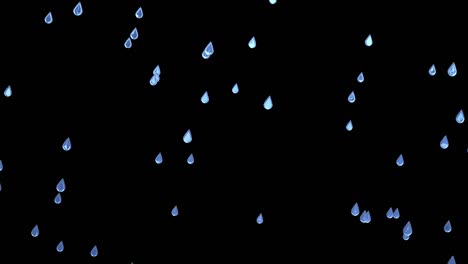 big rain drops fall isolated on black. background 3d video