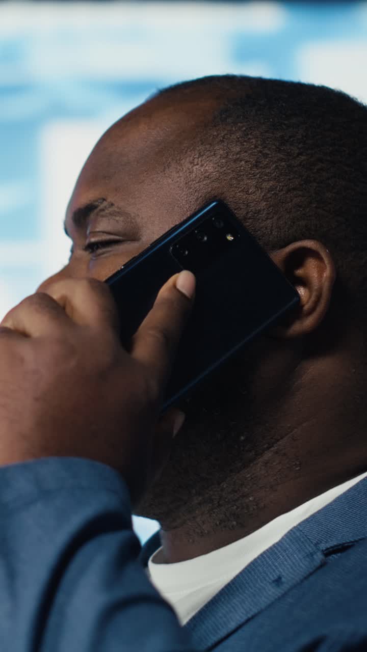 African American Businessman Making a Phone Call