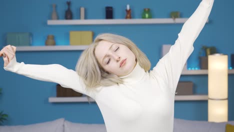 sleepy young woman feeling tired.