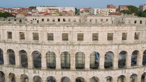 exterior of roman amphitheater pula arena in pula, croatia