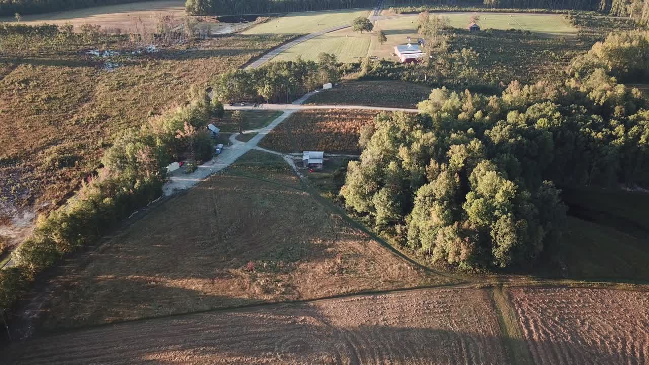 Drone footage of country land