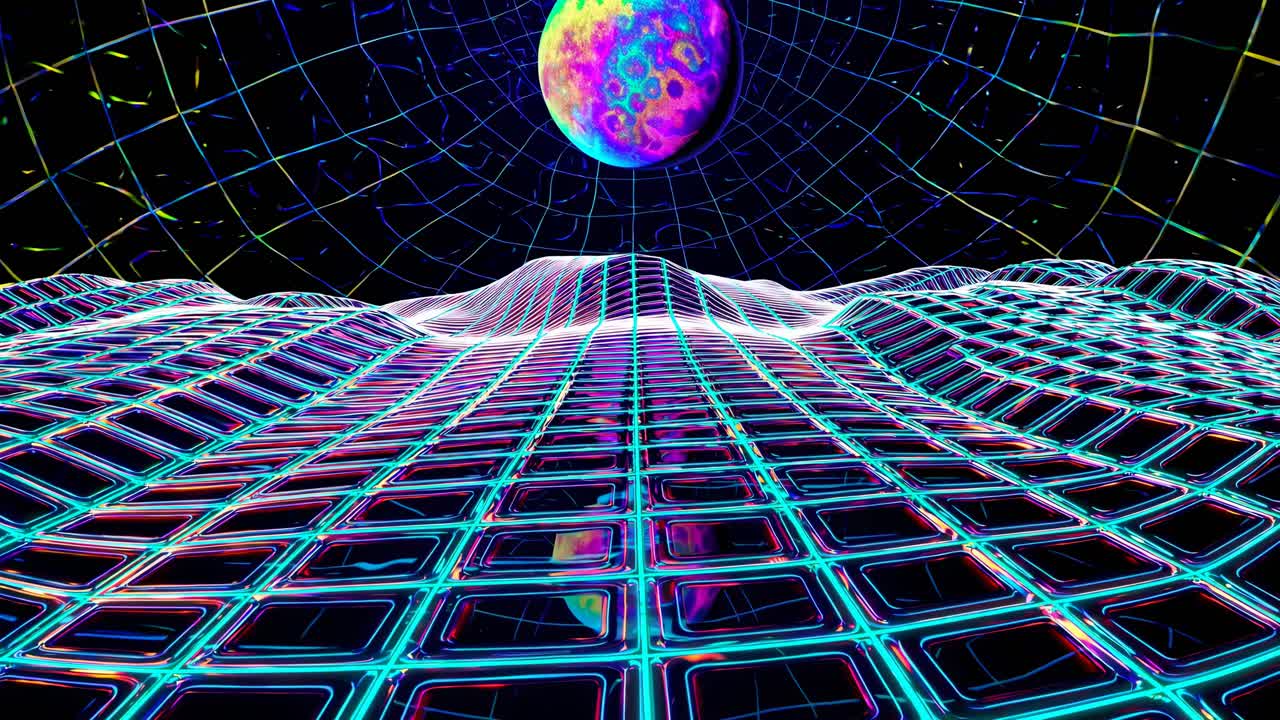 el paisaje cyberpunk retro futurista