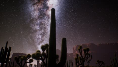 la vía láctea sobre el desierto de utah, ee.uu.