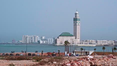 hassan ii mosque from el hank in casablanca morocco