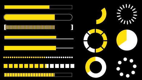 setzen sie animierte grafische futuristische hud-elemente für die benutzeroberfläche.