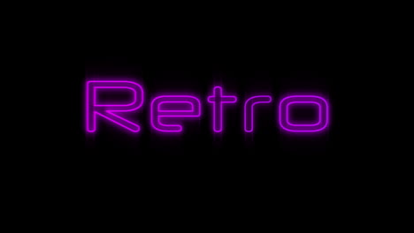 retro neon sign on black background 4k