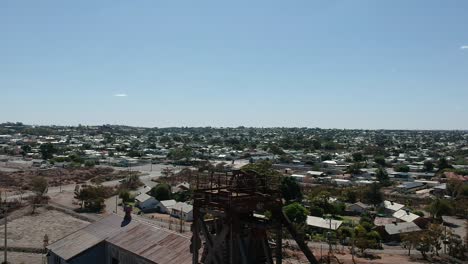 flying over broken hill and mine shaft