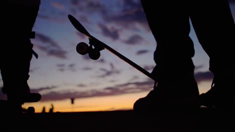 skateboard silhouette close up