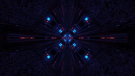ilustración 3d de movimiento de fondo oscuro de alto contraste espacio hangar túnel corredor obra de arte bucle visual