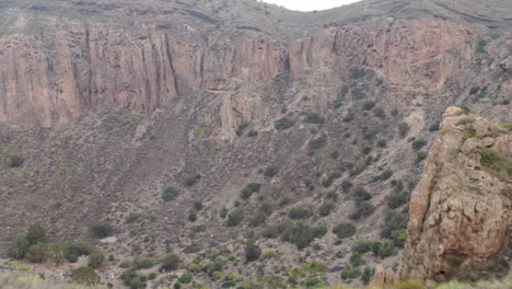 caldera bandama, gran canaria: aerial view revealing the large crater of this geological formation in the canary islands