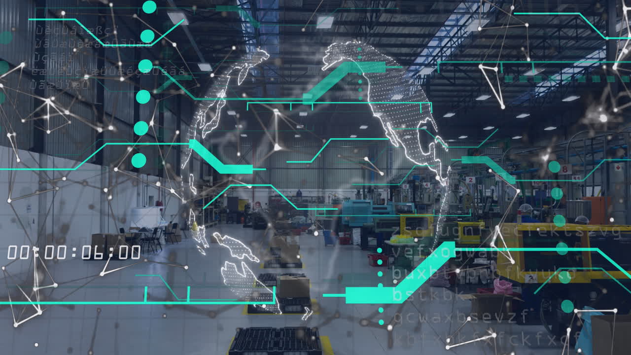 animación del globo con conexiones y procesamiento de datos