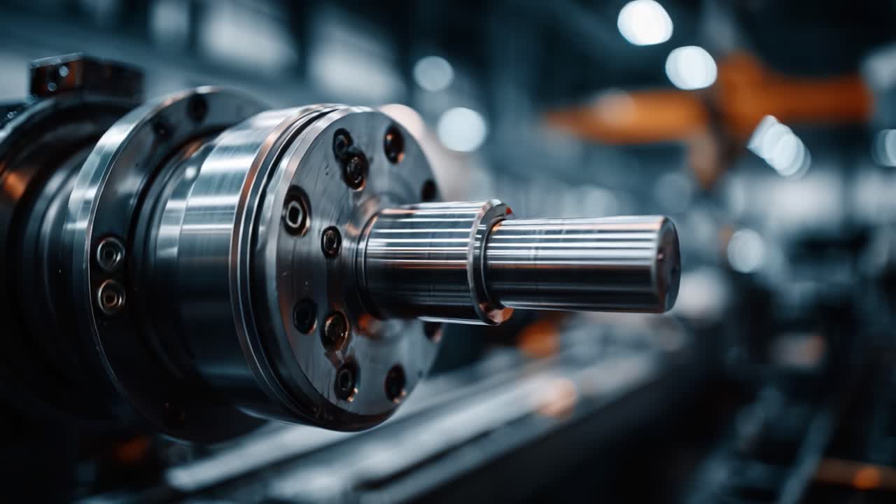 Detailed Close-Up of Precision Machinery Component Highlighting Engineering Excellence and Industrial Design in a Modern Manufacturing Environment