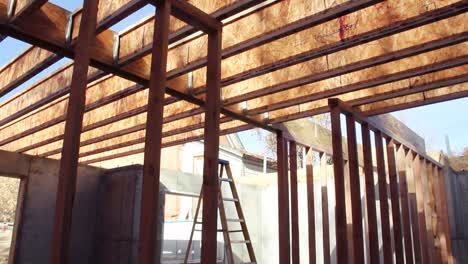 a new house is in the process of being built
