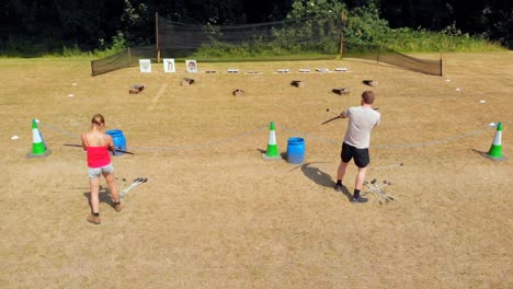 Archers-practicing-archery-at-boot-camp-4k