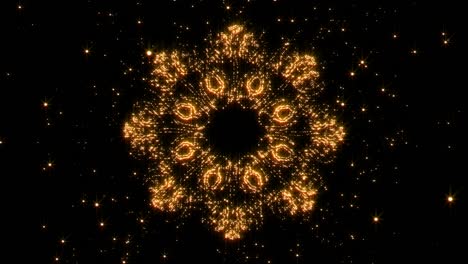 partículas de oro. partículas brillantes y brillantes fondo. bucle