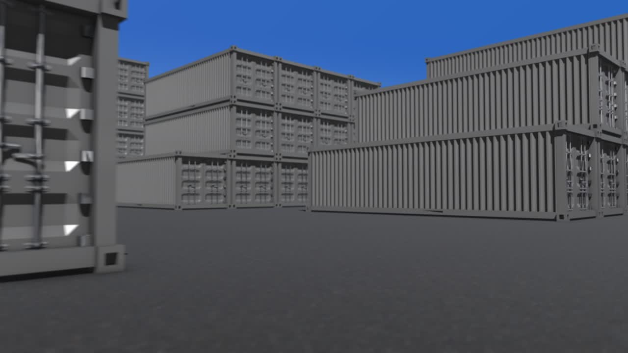 bucle de contenedores de transporte grises