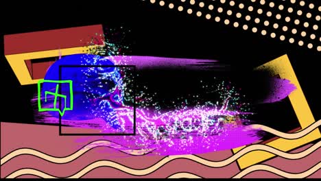 animación de gráficos geométricos coloridos sobre un fondo negro