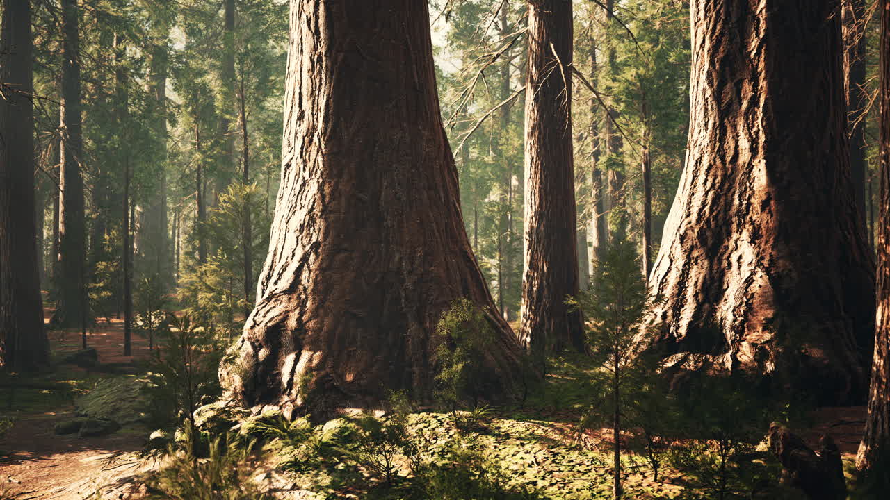 secuoyas gigantes en el bosque gigante en el parque nacional de secuoyas