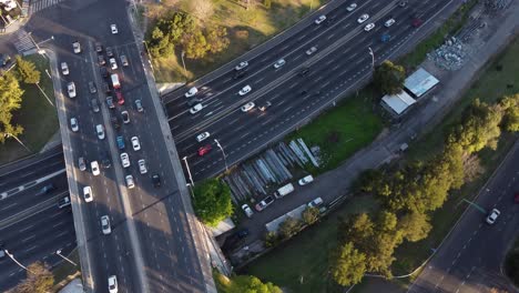 urban elevated road junction over pan-americana highway in buenos aires, argentine