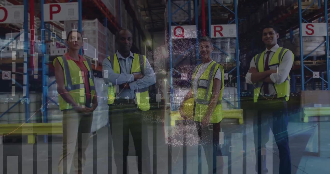 Koncept för affärer, finans, teknik och leveranstjänster, digitalt genererad video.