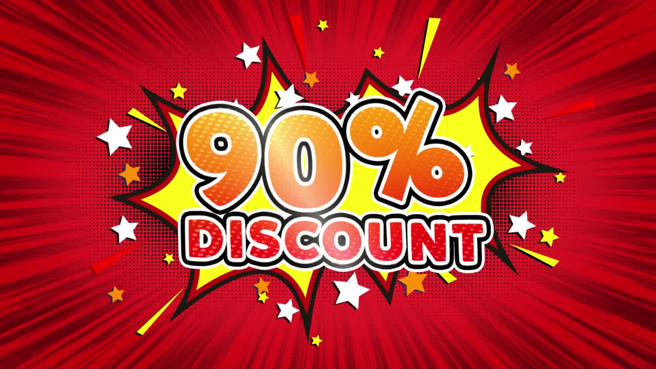 90% Off Comic Style Discount Banner