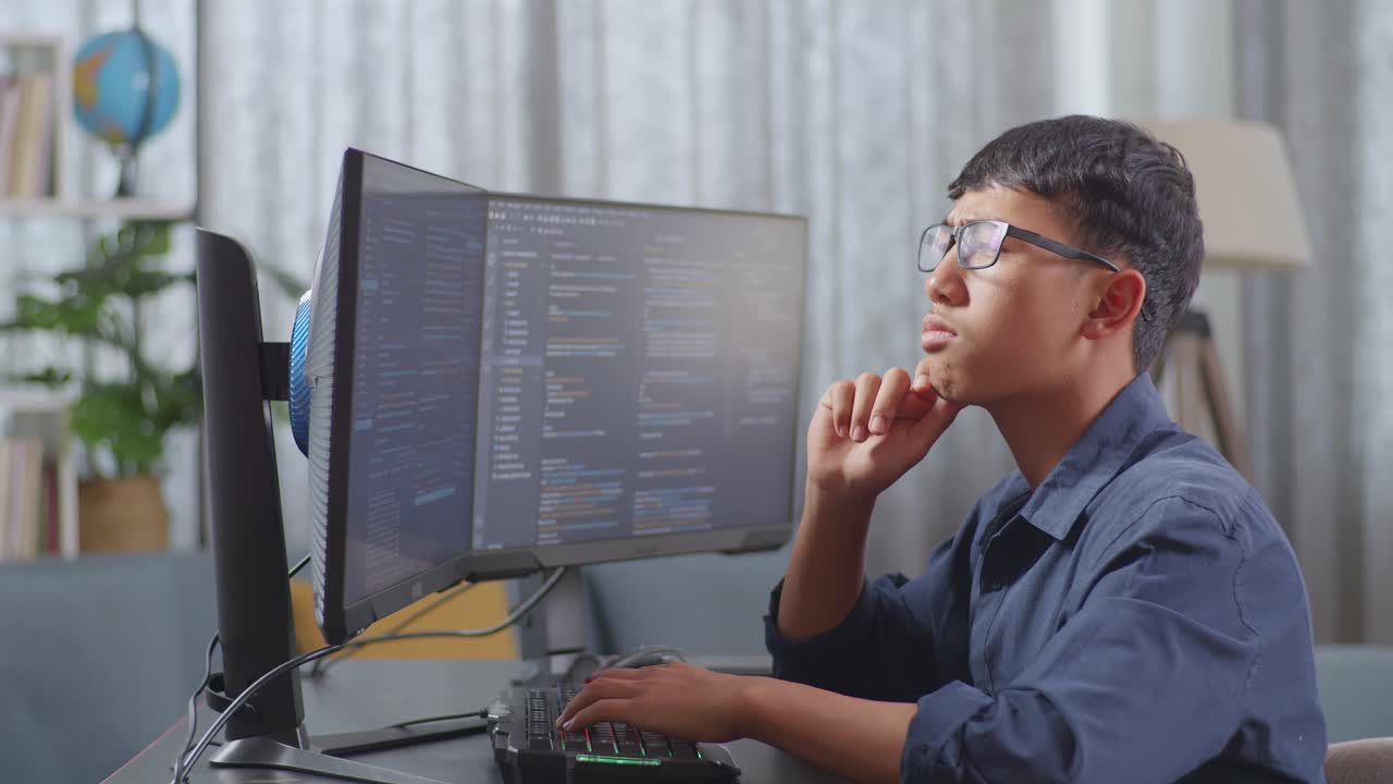 Programmer working on code