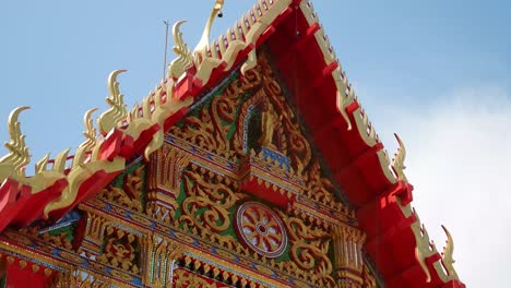 Thai-Styled-Church-Building-where-People-Doing-Buddhist-Ordination-inside,-This-type-of-Building-is-Main-Building-in-every-Temple