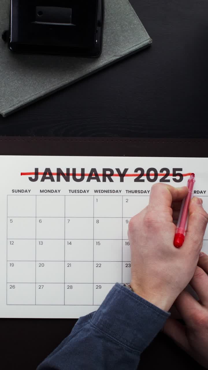 Planning January 2025 on a calendar