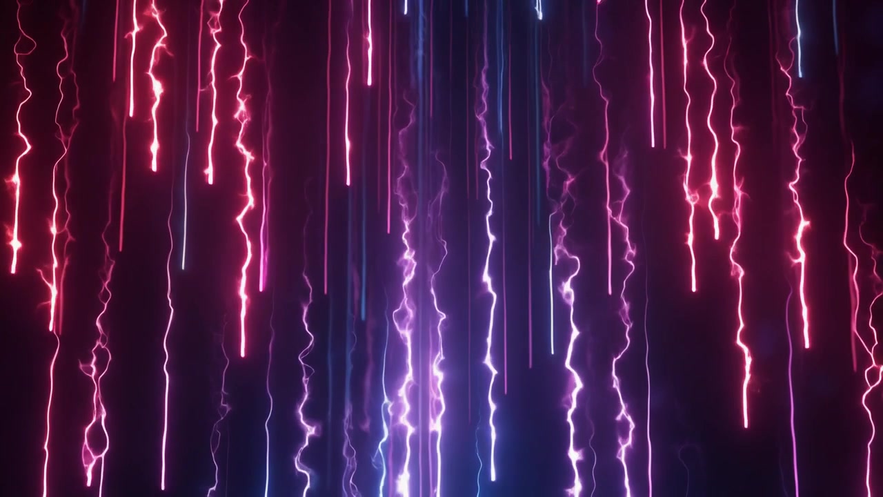 Abstract Background with Glowing Neon Pink and Blue Vertical Light Streaks