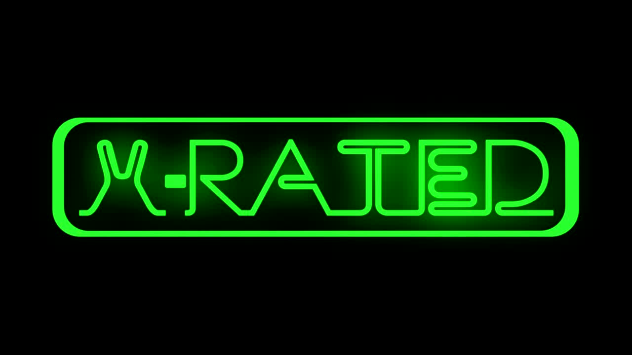 signo de neón x de color verde