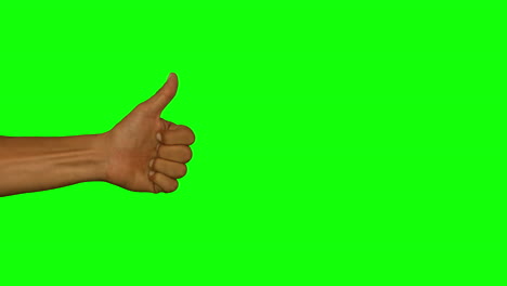 close up of hand gesturing thumbs up