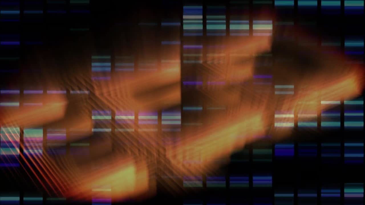 animación de senderos naranjas brillantes sobre rectángulos parpadeantes