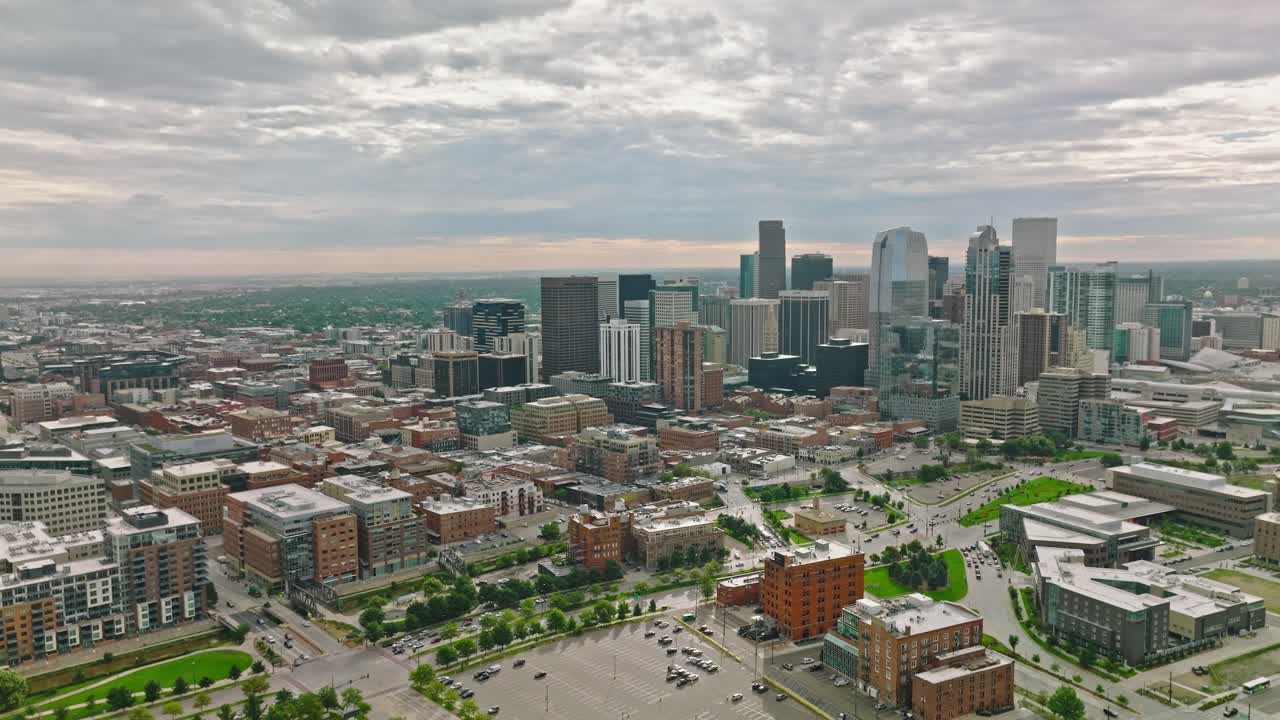 Denver Colorado Skyline Cityscape Aerial drone view
