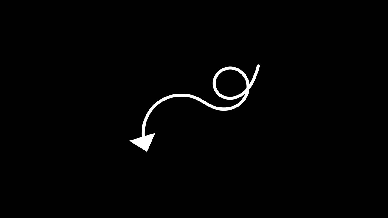 Animated White Arrow Drawing and Pointing Down
