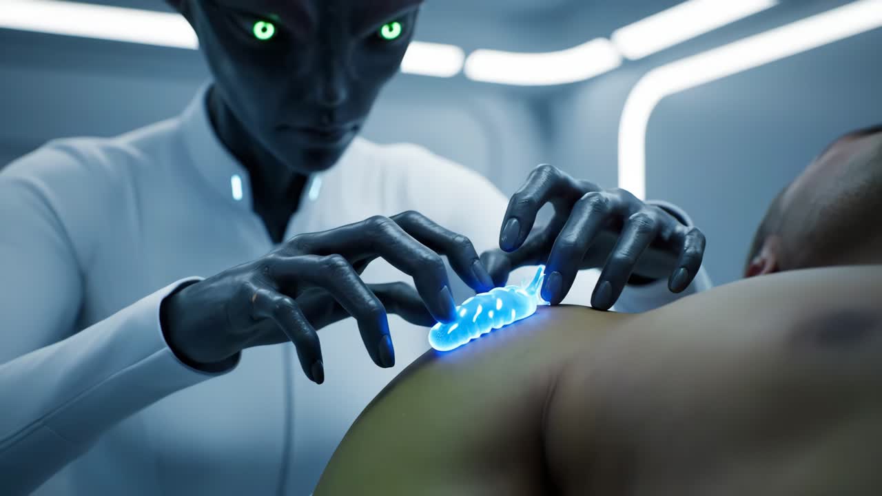 Alien Doctor Performing Medical Procedure
