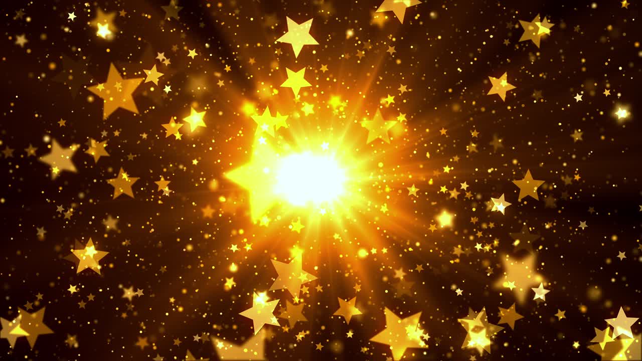 날아다니는 황금 별과 반이는 럭셔리, 휴가, 파티 애니메이션.