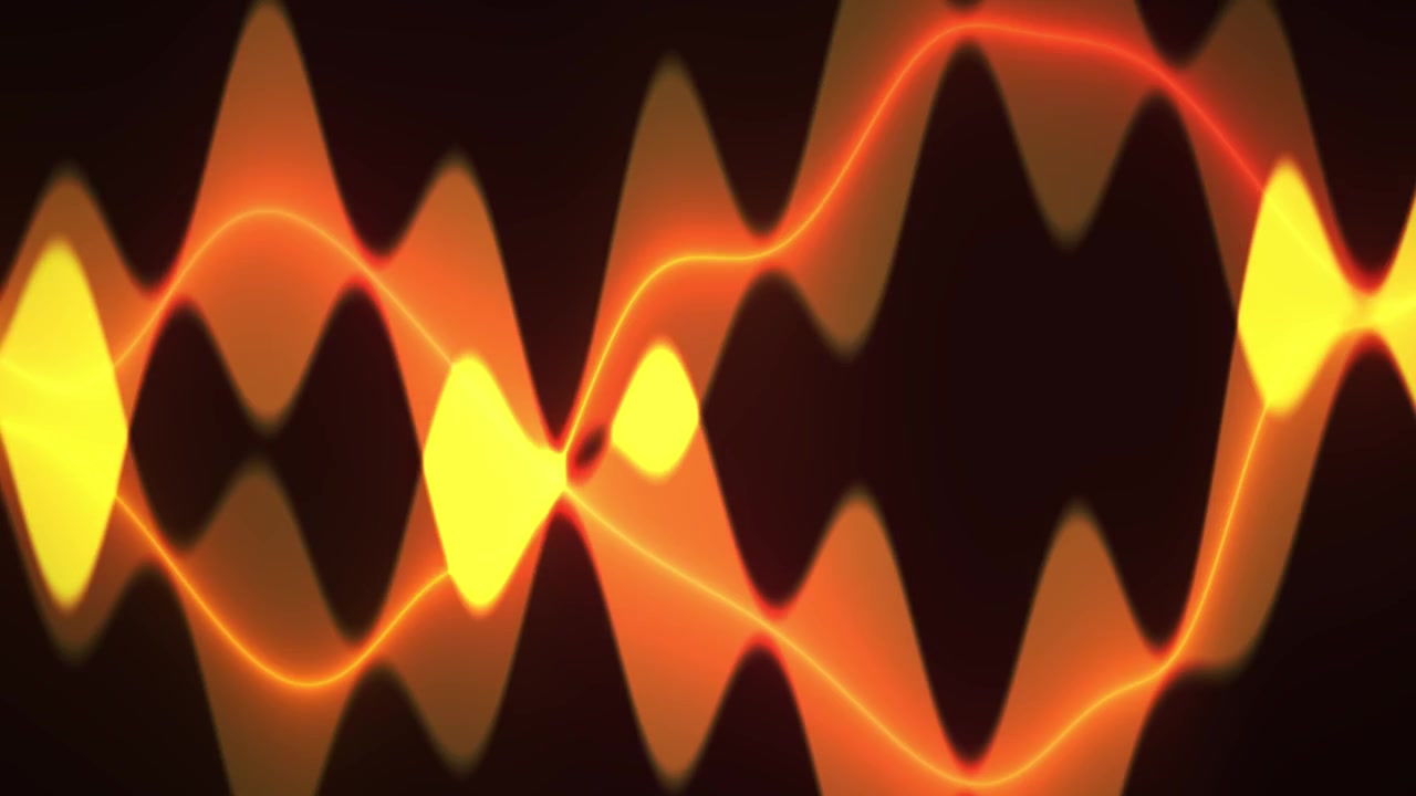 Animazione astratta di onde sonore luminose arancioni e rosse