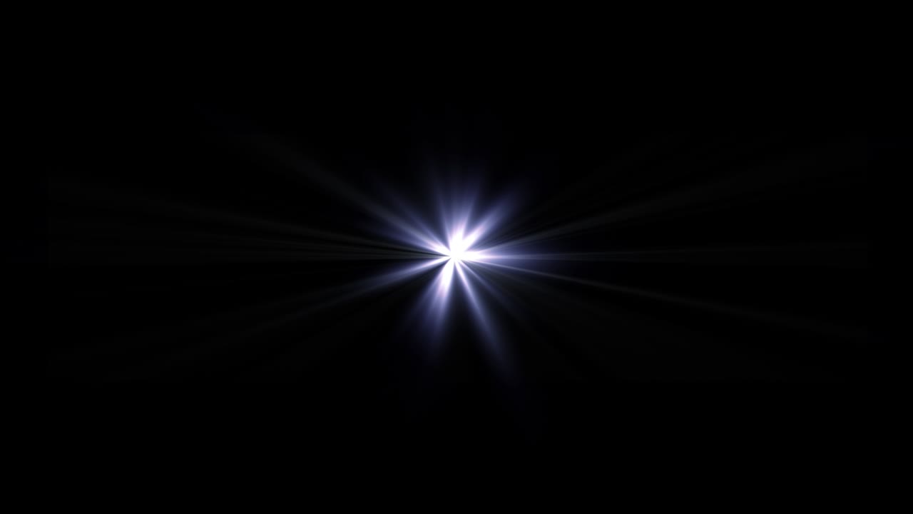 movimiento giratorio abstracto blanco azul brillante estallido de luz efecto de llamarada óptica fondo bucle sin costuras para superposición de pantalla. 4k llamaradas rayos de lámpara foco elemento de efecto de movimiento para título, tráiler, etc.