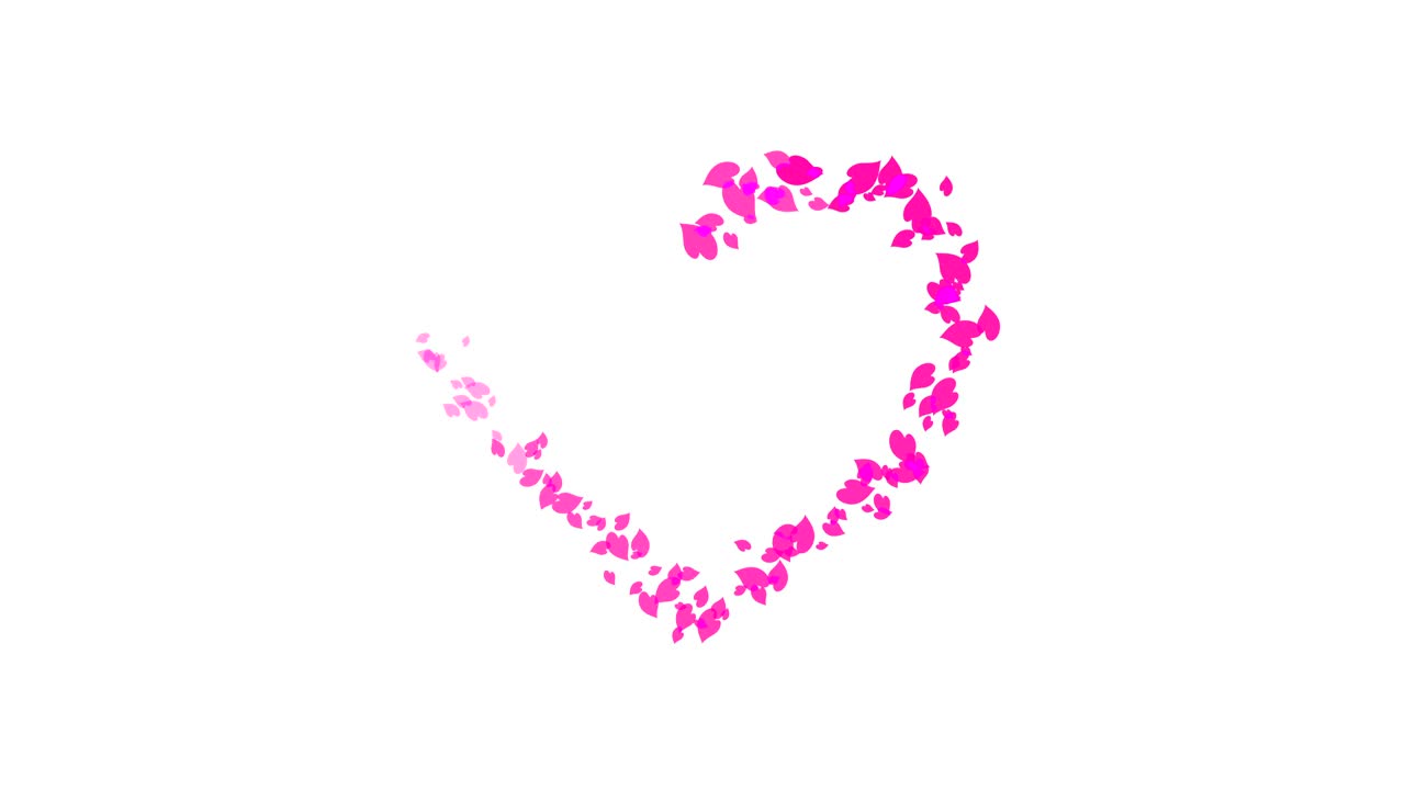 Animação em Loop 4K de Coração Rosa Espiral, Símbolo do Dia dos Namorados em Fundo Branco