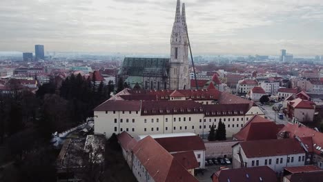 aerial view of the city zagreb zoom effect