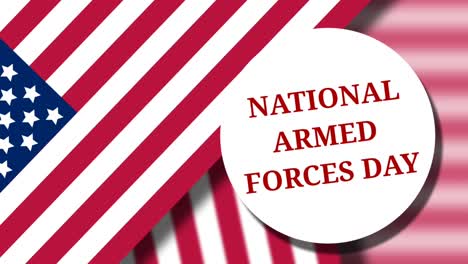 national armed forces day footage clip with blur and focused american flag. loop motion animation for nation armed forces day.