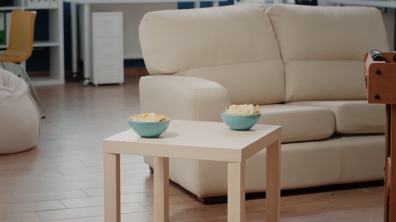 Close up of chips on table in empty business office
