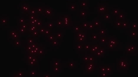 brillos rojos voladores en el gradiente negro