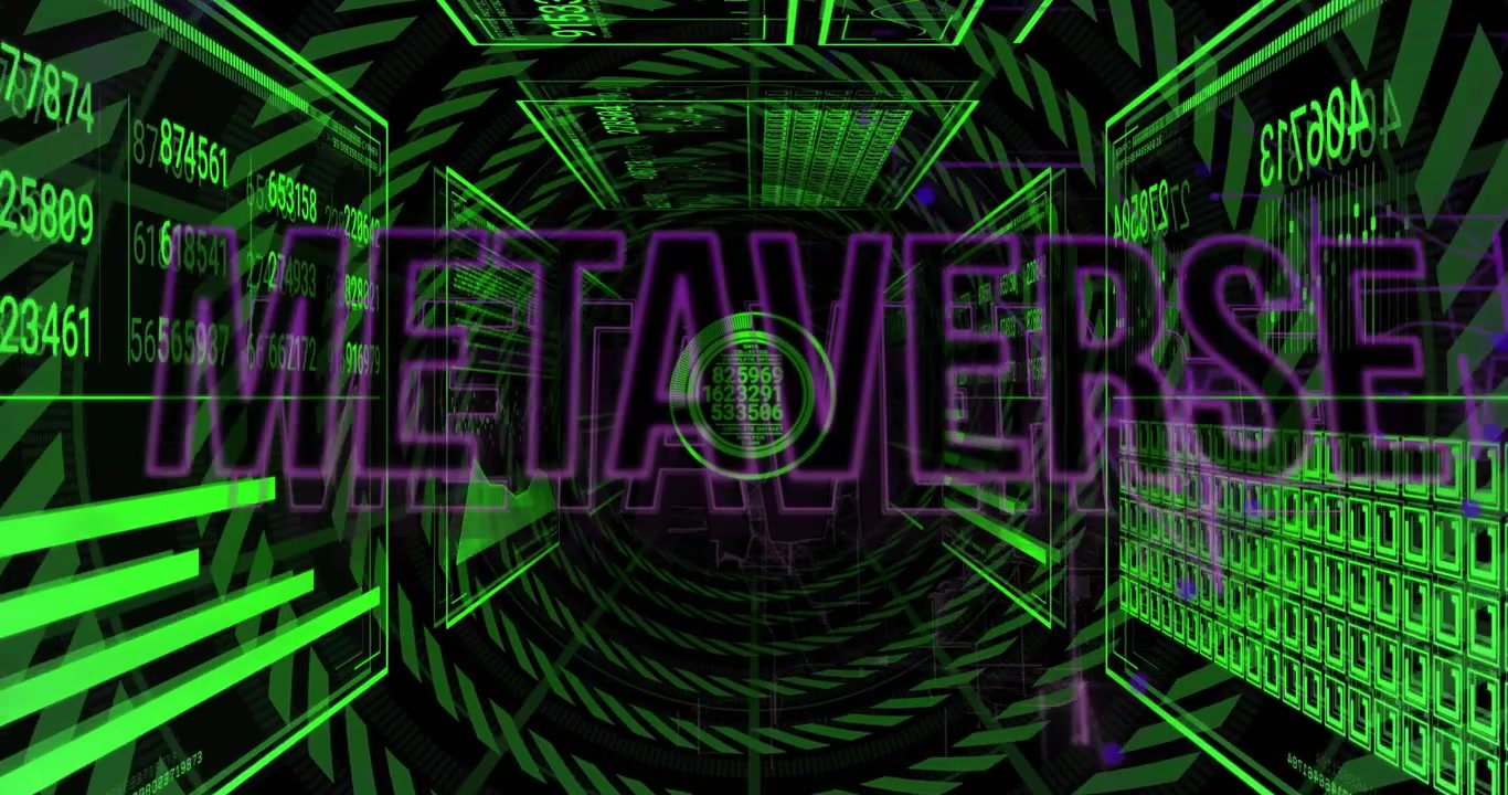 Metaverse-Konzept in einem futuristischen digitalen Datentunnel