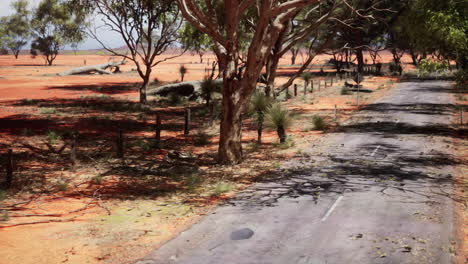 lonely road through the australian outback