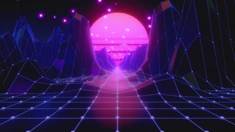 el paisaje retro cyberpunk