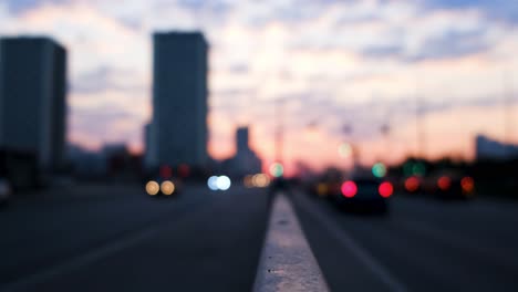 blurred city sunset highway