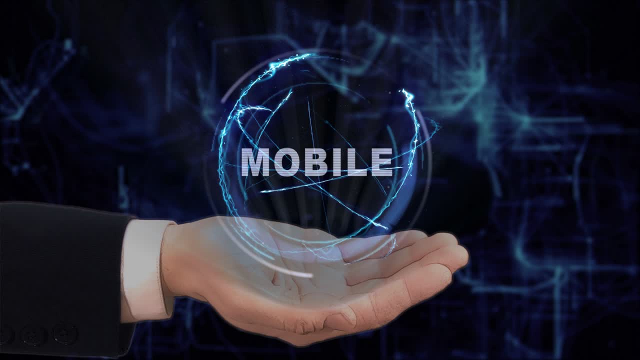 mano pintada muestra móvil