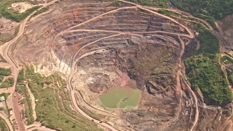 high altitude view of siana gold and silver strip mine