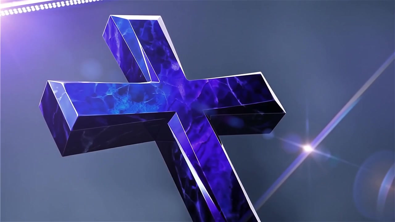 Croce Cristiana Luce Celestiale Sfondo per il Culto.